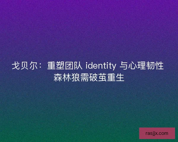 戈贝尔：重塑团队 identity 与心理韧性 森林狼需破茧重生